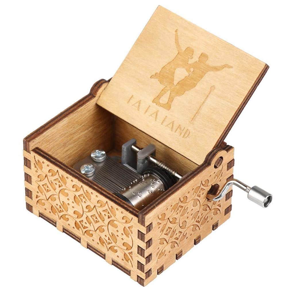 PATPAT Music Box La La Land Hand Crank Wooden Musical Box, Antique Engraved Musical Toys for Loved One - Gifts for Lover, Boyfriend, Girlfriend, Husband, Wife Valentine's Day/Anniversary PATPAT Music Box La La Land Hand Crank Wooden Musical Box, Antique Engraved Musical Toys for Loved One - Gifts for Lover, Boyfriend, Girlfriend, Husband, Wife Valentine's Day/Anniversary
